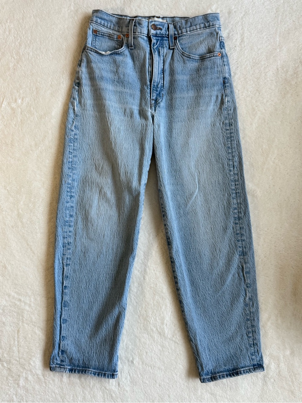 Madewell The Balloon Jeans Light Wash High Rise Curved Leg Size 27
